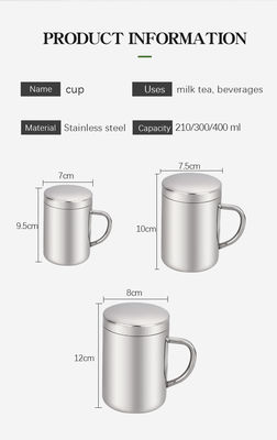 Customizable 304 Stainless Steel Water Bottle With Handle And Lid 210ml/300ml/400ml Direct