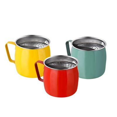 Stainless Steel Crescent Filter Fruit Tea Cup Portable Mug with Multiple Color Options