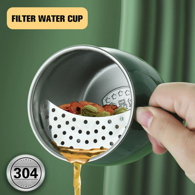 Stainless Steel Crescent Filter Fruit Tea Cup Portable Mug with Multiple Color Options