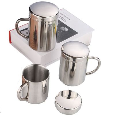 304 Stainless Steel Coffee Mug Eco-friendly Travel Tumbler Drinking Cup With HANDGRIP
