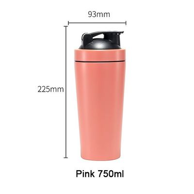 Gym Single Wall 18/8 Metal Protein Shaker Bottle with Lid and Mixing Ball Included