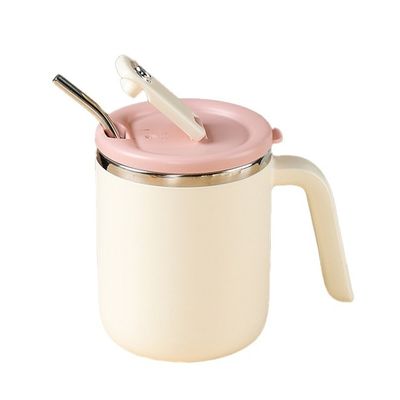 Reusable Stainless Steel Insulated Vacuum Milk Tumbler with Handle Lid Portable