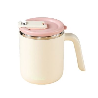 500ML Custom Logo Double-layer Stainless Steel Insulated Travel Cup with Handle Lid