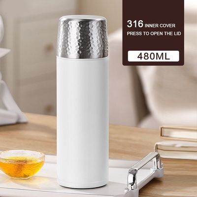 Straight Cup 316 Stainless Steel Spring Lid Portable Tea Thermos Bottle with Tea Filter