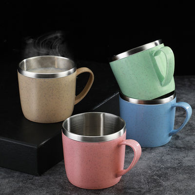 200g Double Layer Stainless Steel Coffee Mugs With Handle For Family Gatherings