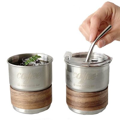 Stainless Steel Tea Coffee Mug with Custom Printing Logo and Anti-scalding Sleeves