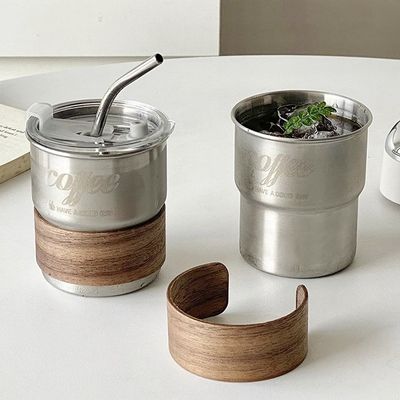 Stainless Steel Tea Coffee Mug with Custom Printing Logo and Anti-scalding Sleeves