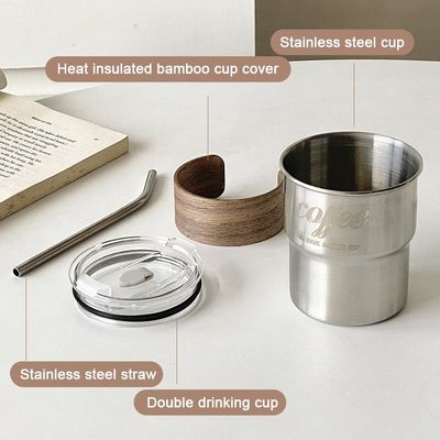 Stackable 304 Stainless Steel Double Walled Insulated Tumbler with Lid 290ml Capacity