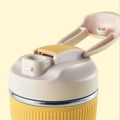 Portable Design Style 350ML 480ML Double Wall Stainless Steel Coffee Mug With Straw