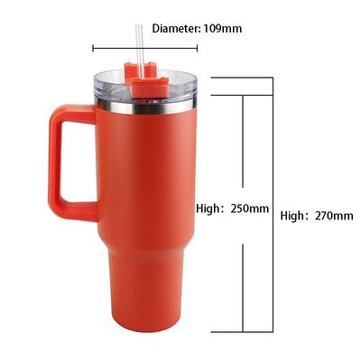 CLASSIC Design Style 40oz Stainless Steel Outdoor Tumbler With Handle And Straw For OEM