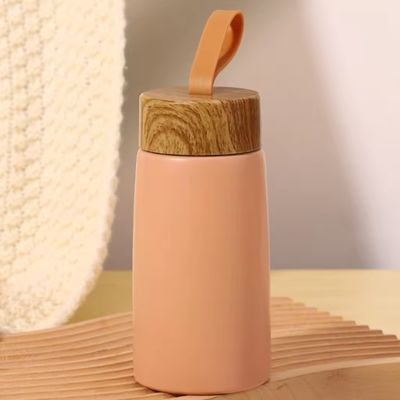 Vacuum 304 Stainless Steel Insulated Water Bottles 280ML Portable Creative Wood Grain
