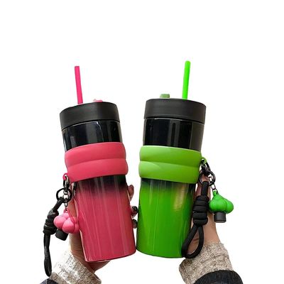710ML Stainless Steel Coffee Tumbler Leakproof Camping Thermal Mug with Straw and Customized Logo