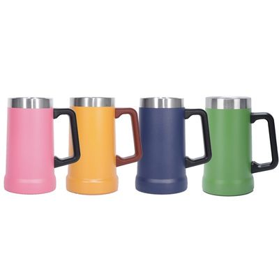 Minimalist Design Style Customizable Vacuum Double Wall Insulation Stainless Steel Coffee Beer Cup with Handle
