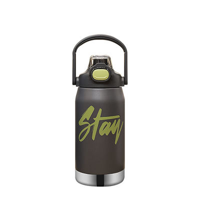 Large Stainless Steel Insulated Water Bottle with Straw and Flip Top