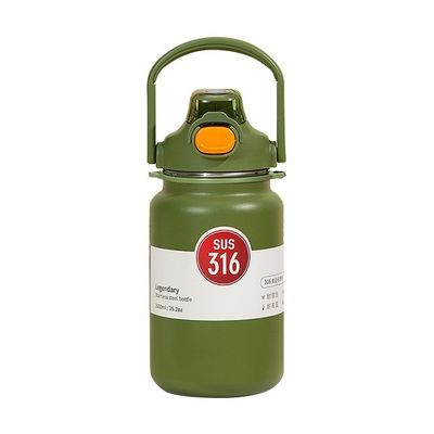 Stainless Steel Vacuum Insulated Bottle with Flip Straw and Insulation Cover