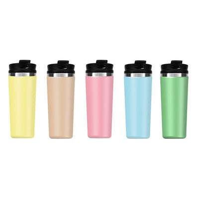 Double Wall Vacuum Travel Coffee Mug With Lid Straw Logo Skinny Tumbler Steel Cups