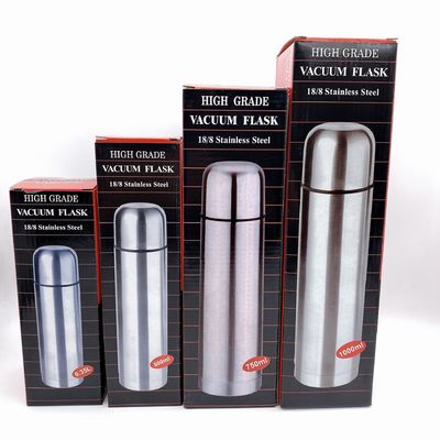 500ml Bullet Shape Double Wall Insulated Flask Stocked Vacuum Mug for Hot and Cool Water