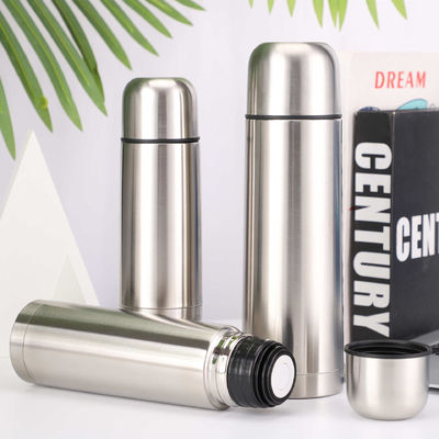 500ml Bullet Shape Double Wall Insulated Flask Stocked Vacuum Mug for Hot and Cool Water