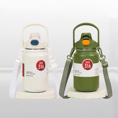 Boiling Water Applicable Contemporary Adults Double Wall Bike Water Bottle with Lid