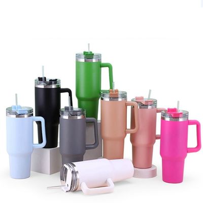 Large Capacity 40oz Double Wall Stainless Steel Travel Mug with Handle Customized Color