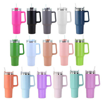 Large Capacity 40oz Double Wall Stainless Steel Travel Mug with Handle Customized Color