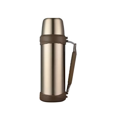 Stainless Steel 1000ml Water Bottle Thermal Vacuum Insulated Cup With Handle Bullet Shape