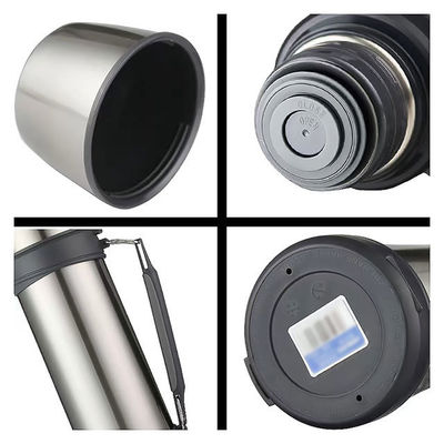 Stainless Steel 1000ml Water Bottle Thermal Vacuum Insulated Cup With Handle Bullet Shape