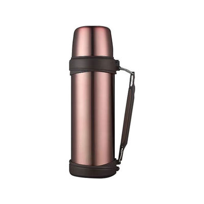 Stainless Steel 1000ml Water Bottle Thermal Vacuum Insulated Cup With Handle Bullet Shape