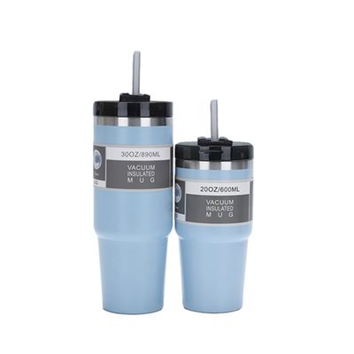 20oz/30oz Stainless Steel Tumbler Double Wall Vacuum Insulated Car Cup with Straw