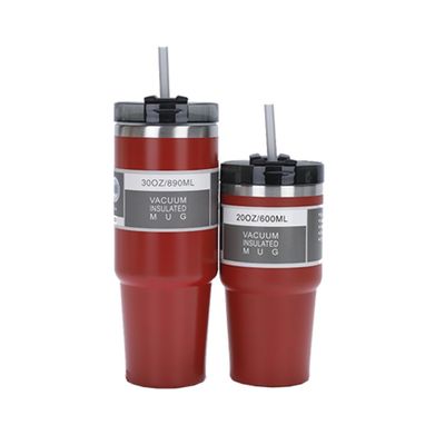 20oz/30oz Stainless Steel Tumbler Double Wall Vacuum Insulated Car Cup with Straw