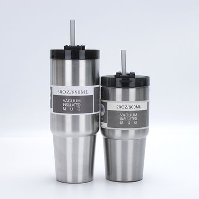20oz/30oz Stainless Steel Tumbler Double Wall Vacuum Insulated Car Cup with Straw