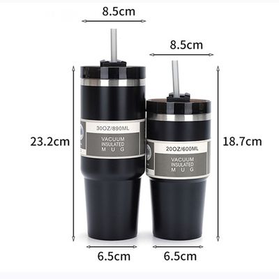 20oz/30oz Stainless Steel Tumbler Double Wall Vacuum Insulated Car Cup with Straw