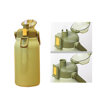 1300ml Portable Stainless Steel Water Bottle with Wide Mouth Straw Lid and Custom Logo