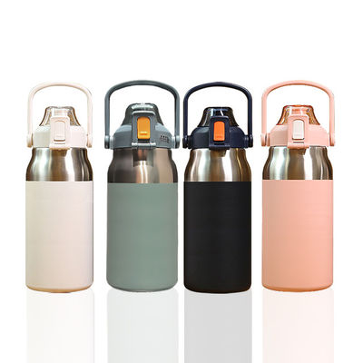 Reusable Vacuum Insulated Stainless Steel Metal Bottle with Straw Lid and HANDGRIP