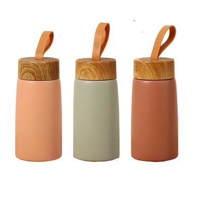 Vacuum Flasks Thermoses Small Capacity Insulated Cup with Creative Wood Grain Design