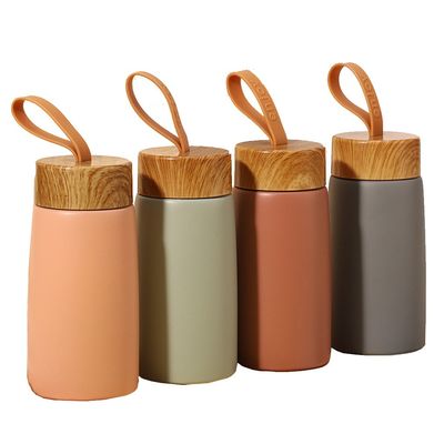 Vacuum Flasks Thermoses Small Capacity Insulated Cup with Creative Wood Grain Design
