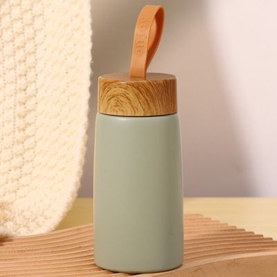 Vacuum Flasks Thermoses Small Capacity Insulated Cup with Creative Wood Grain Design