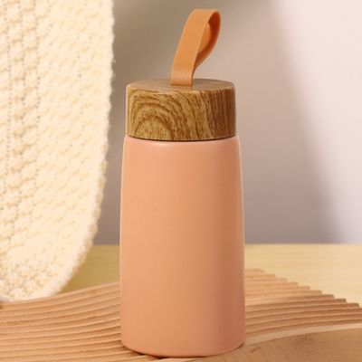 Vacuum Flasks Thermoses Small Capacity Insulated Cup with Creative Wood Grain Design