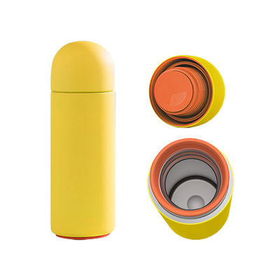 Cerise Custom Logo Soft Touch 260ml Double Wall Insulated Vacuum Flask Color Stainless Steel Water Bottle