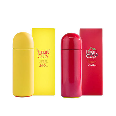 Cerise Custom Logo Soft Touch 260ml Double Wall Insulated Vacuum Flask Color Stainless Steel Water Bottle