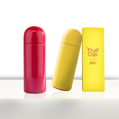 Cerise Custom Logo Soft Touch 260ml Double Wall Insulated Vacuum Flask Color Stainless Steel Water Bottle