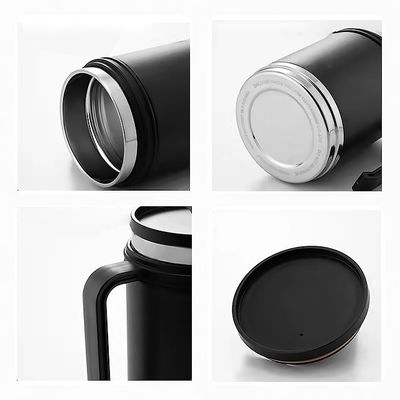 All-Season Double Wall Stainless Steel Coffee Travel Mug with Portable Handle Advantage