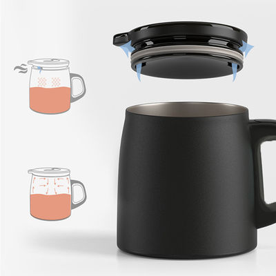 Spill Proof Insulated Travel Mug Nordic Style Stainless Steel Tumbler with Handle