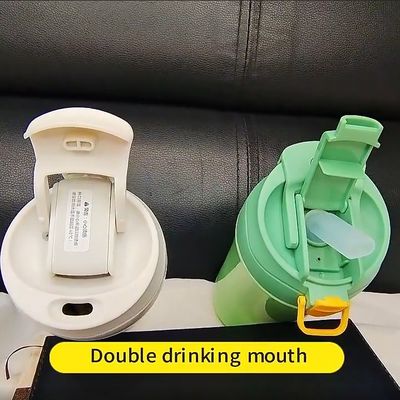15oz Vacuum Office Water Bottle Double Wall Insulated Travel Coffee Mug with Silicone Lid