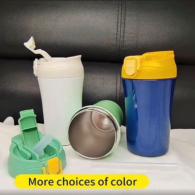 15oz Vacuum Office Water Bottle Double Wall Insulated Travel Coffee Mug with Silicone Lid