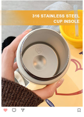 Portable Stainless Steel Water Bottle 500ml Capacity Insulated Coffee Mug with Straw