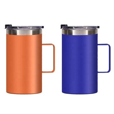 Customized Vacuum Stainless Steel Coffee Mug With Handgrip 12-24 Hours Insulation