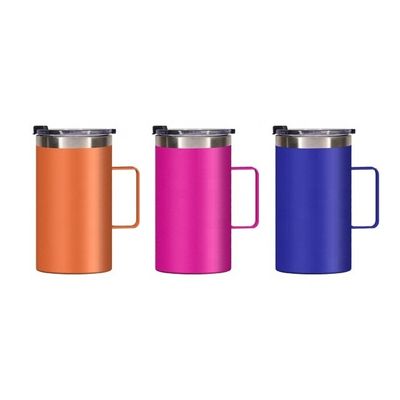 Customized Vacuum Stainless Steel Coffee Mug With Handgrip 12-24 Hours Insulation