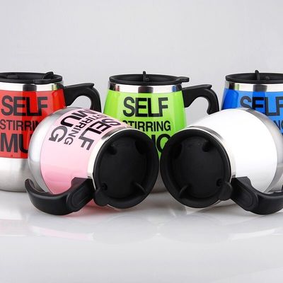 Not Inverted Stainless Steel 450ml Battery-powered Self Stirring Coffee Mug Tumbler