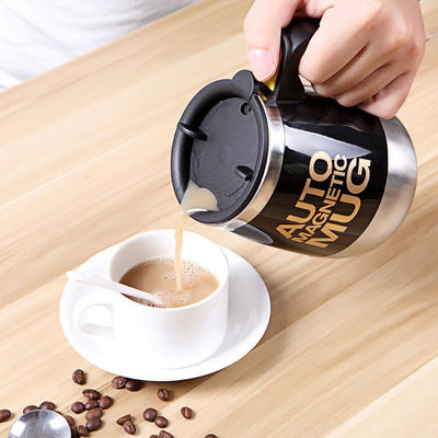 Stainless Steel Electric Magnetic Self Stirring Coffee Mug Smart Drinkware with Logo